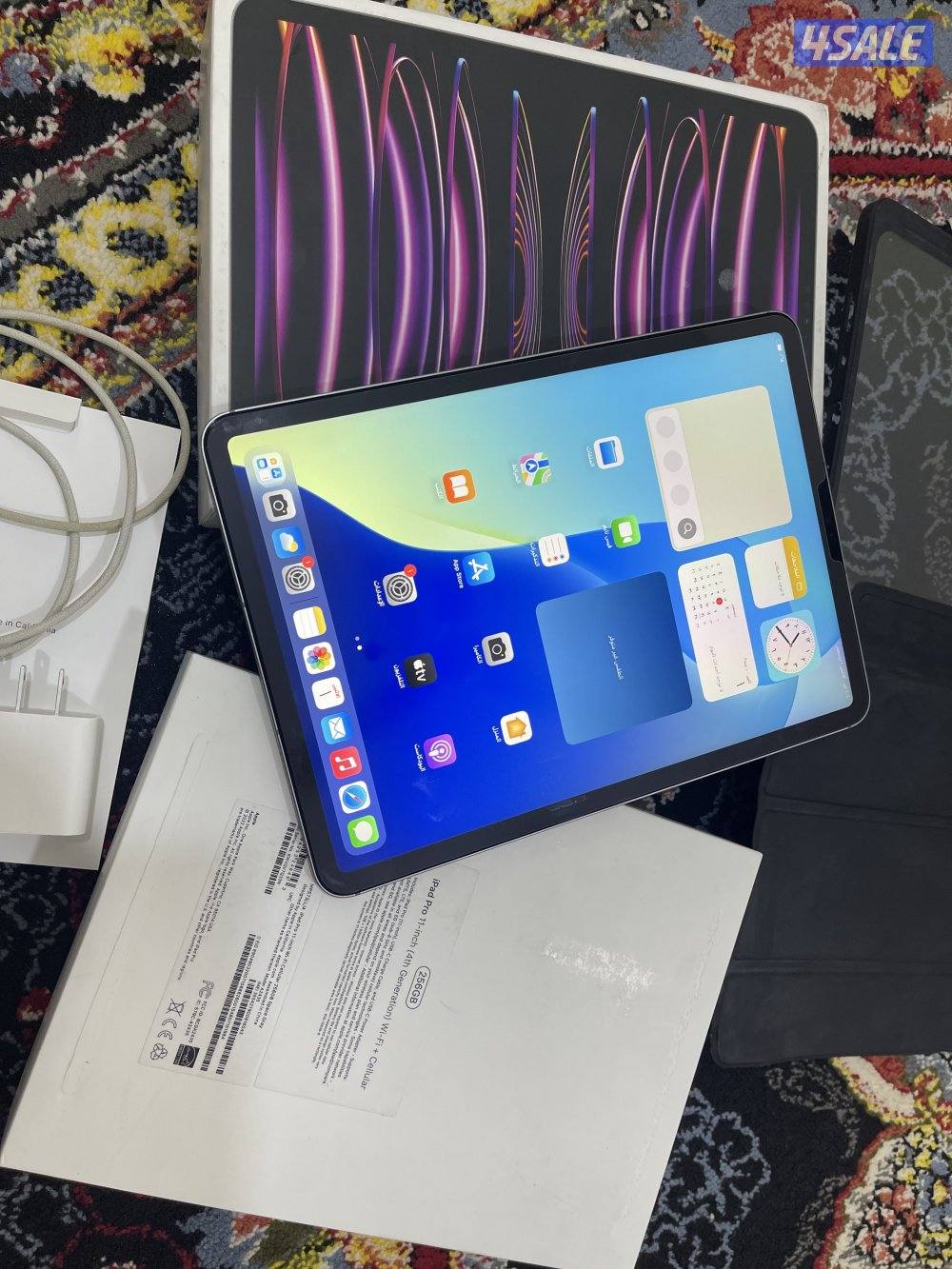 ايباد ابل برو 11انش 256 قيقا ام تو m2 خط شريحة 5g نظيف حيل مع الاغراض0