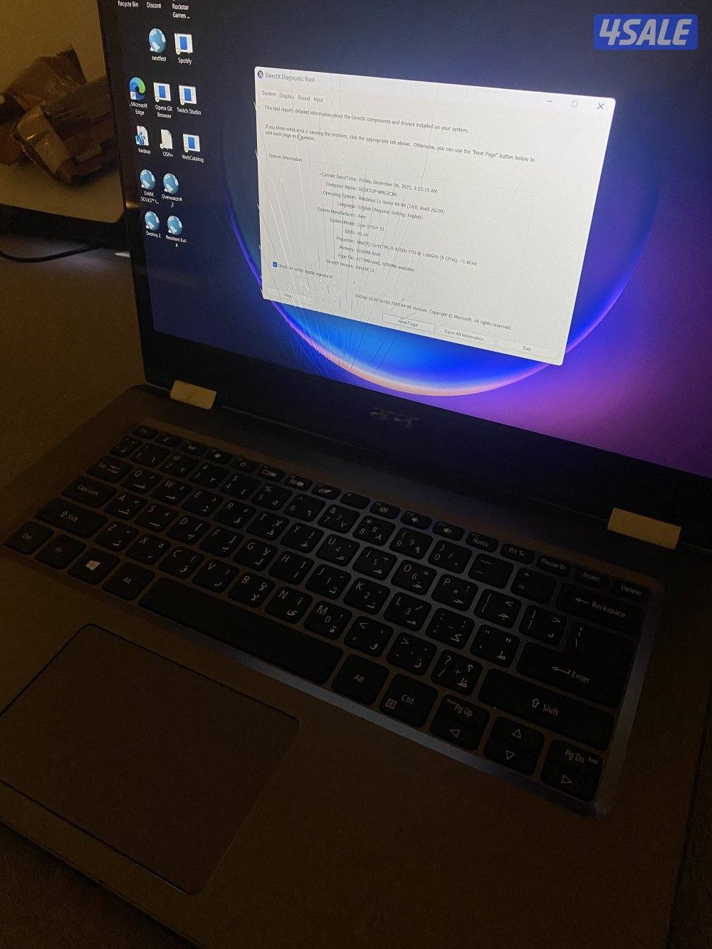 Laptop acer المواصفات موجوده بالصور كلها5