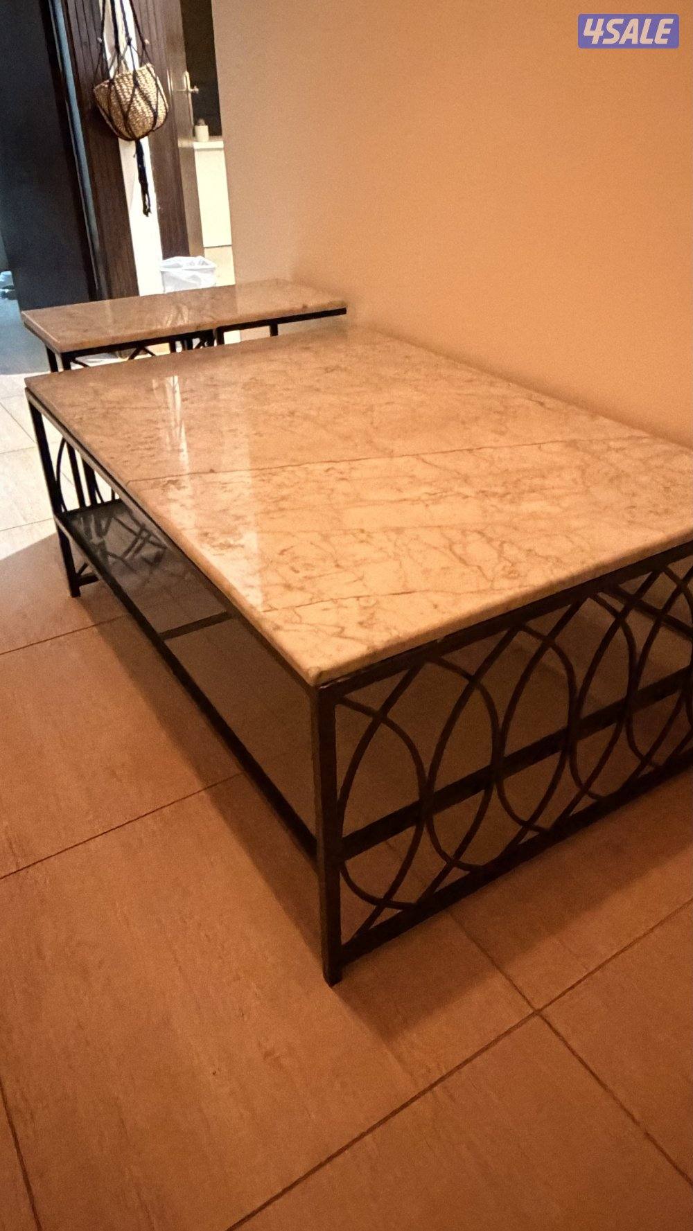 طقم طاولات رخام - Marble table set1