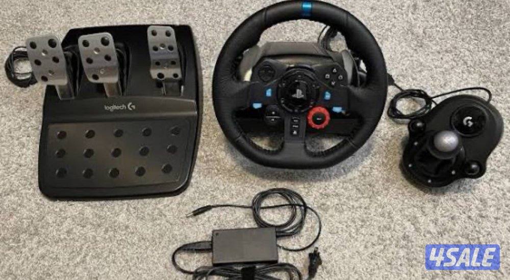 سكانة Logitech G29 مع القير و الستاند يعمل مع ps و pc استعمال خفيف0