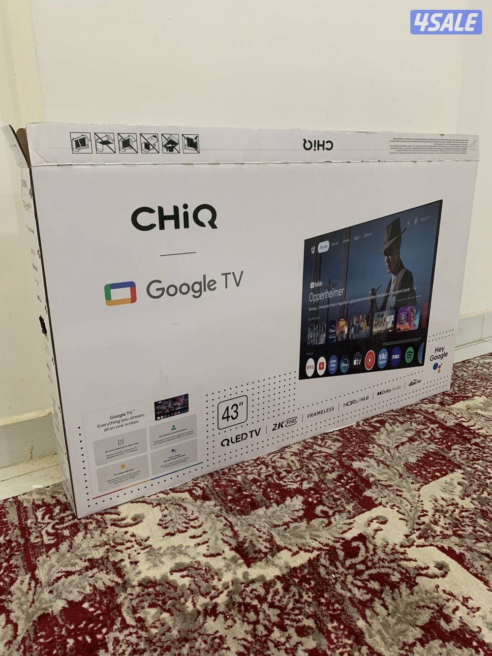 تلفزيون 43 بوصه QLED سمارت 2025 جديد تم فتح الكرتون للتجربة يوجد توصيل1