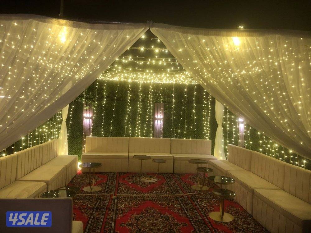 تأجير خيمة بيت شعر كوشه رجال ونساء كراسي وطاولات غنفات دفيات ضيافة رجا2