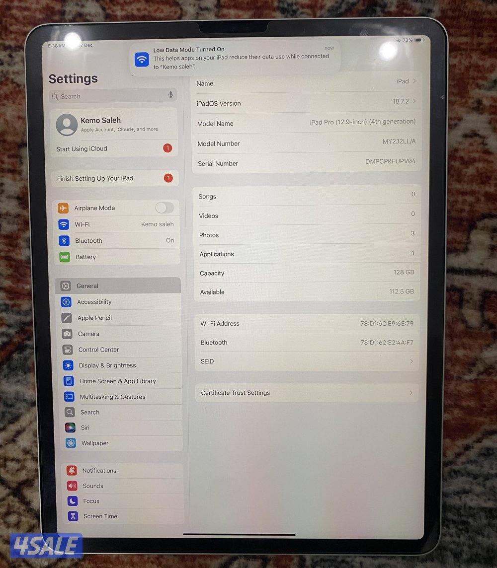 ايباد   ١٢.٩   الجيل   128 نضيف جدااا1