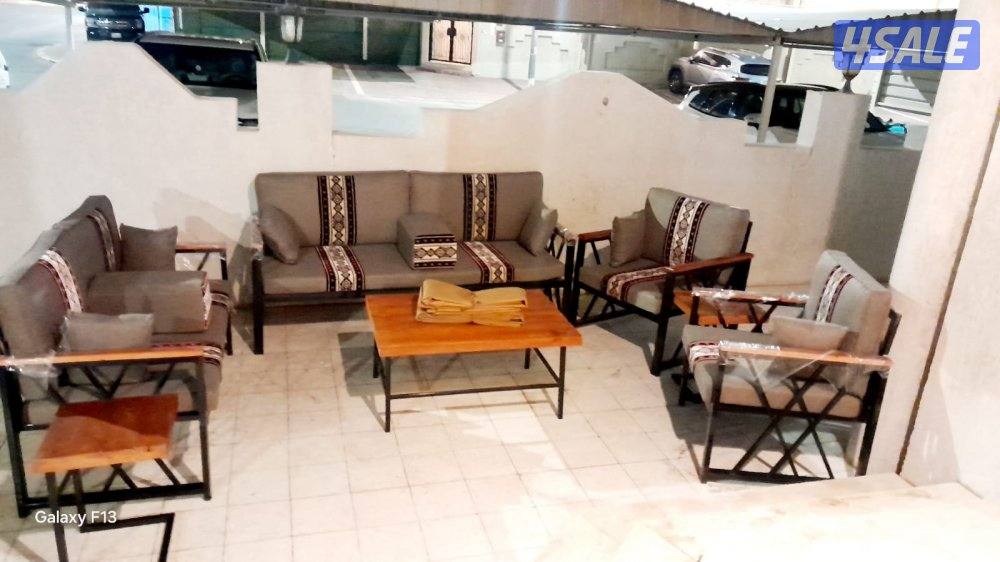 كراسي حديد اطقم خشب سعودية ♦️🇰🇼15