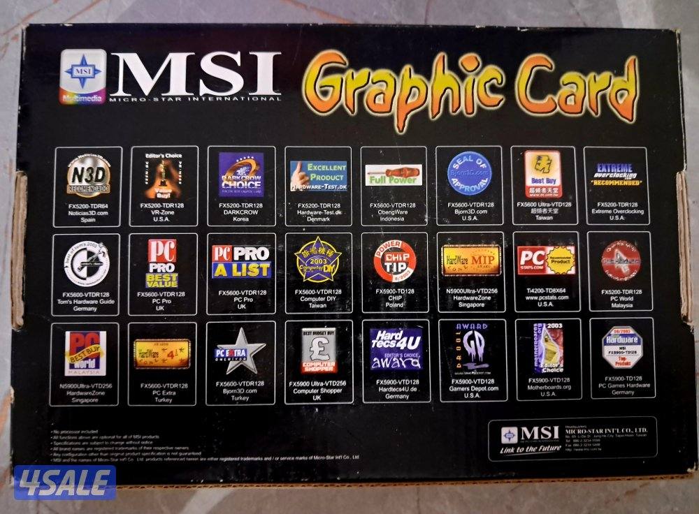 كرت شاشة MSI GeForce4 MX4000 جديد – لم يُستعمل1