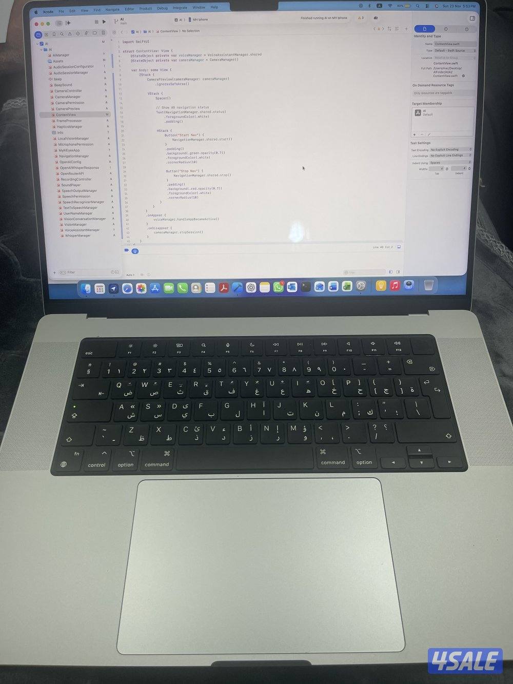 Apple MacBook Pro M1 for sale 512HD 16 GRAM 16 Inch Screen excellent C0