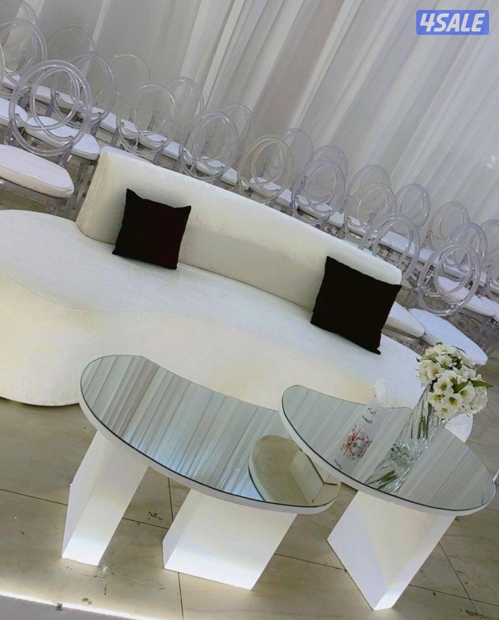 تأجير كراسي وقنفات vip وكوشه وزينة أعراس وقاعات وتسكير8