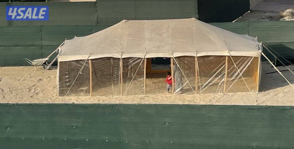 للبيع خيمة باكستانية 3 طباقات 5/8واجهه شفاف يوجدرواق الامام الاصلي لو0