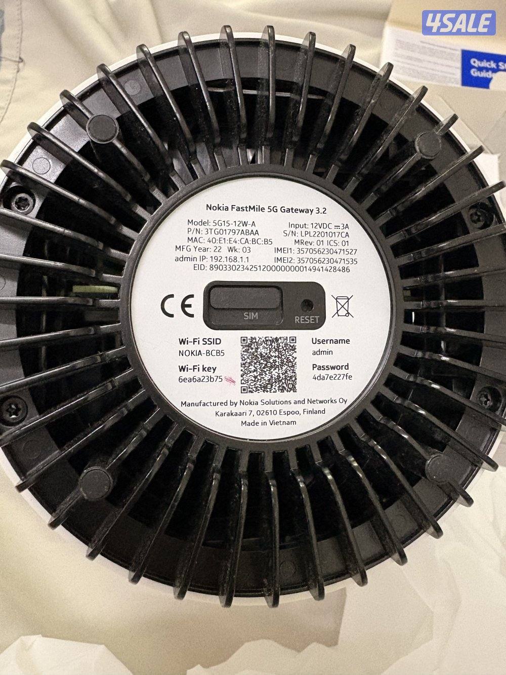 Zain sim only Nokia 3.2 Fastmile 5G router2