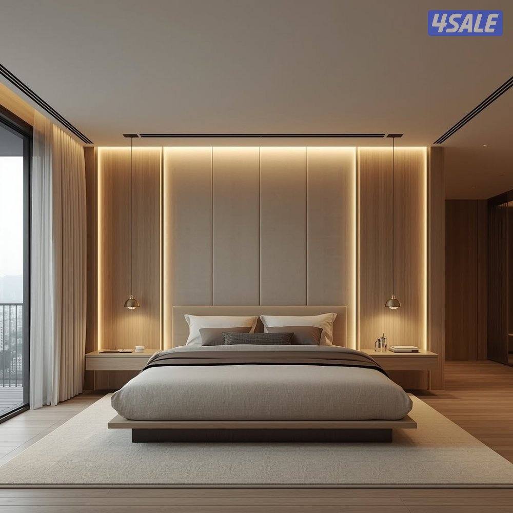 اثاث غرف نوم مودرن ديكورات غرف النوم صالة استقبال باركيه ورق جدران2