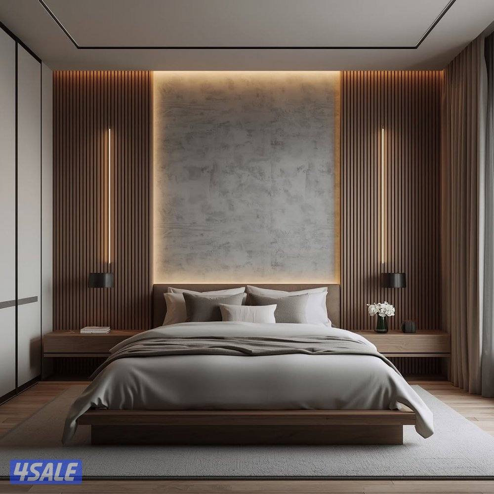 اثاث غرف نوم مودرن ديكورات غرف النوم صالة استقبال باركيه ورق جدران4