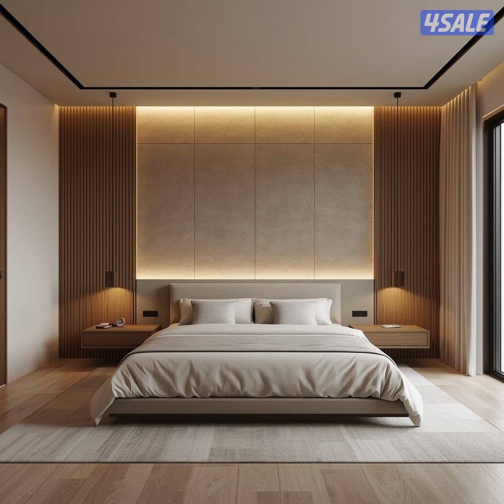 اثاث غرف نوم مودرن ديكورات غرف النوم صالة استقبال باركيه ورق جدران6