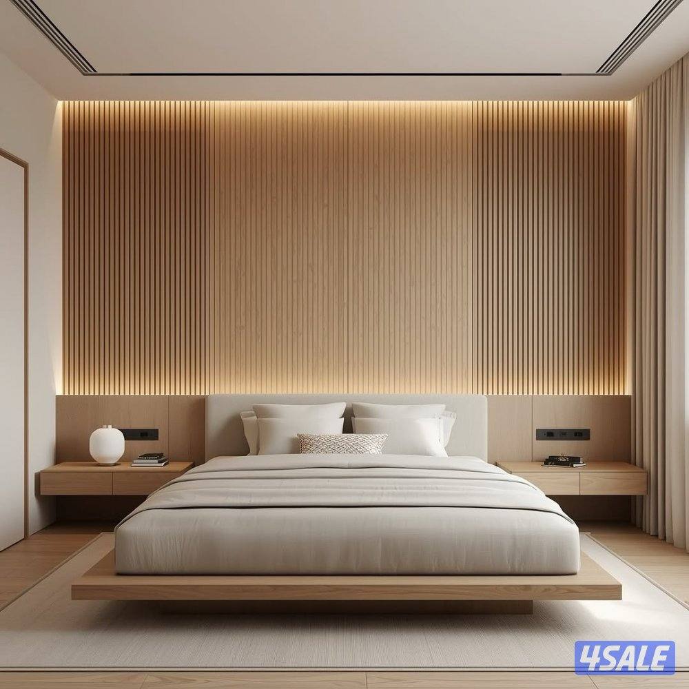 اثاث غرف نوم مودرن ديكورات غرف النوم صالة استقبال باركيه ورق جدران7