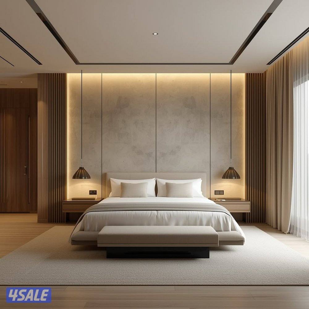 اثاث غرف نوم مودرن ديكورات غرف النوم صالة استقبال باركيه ورق جدران8