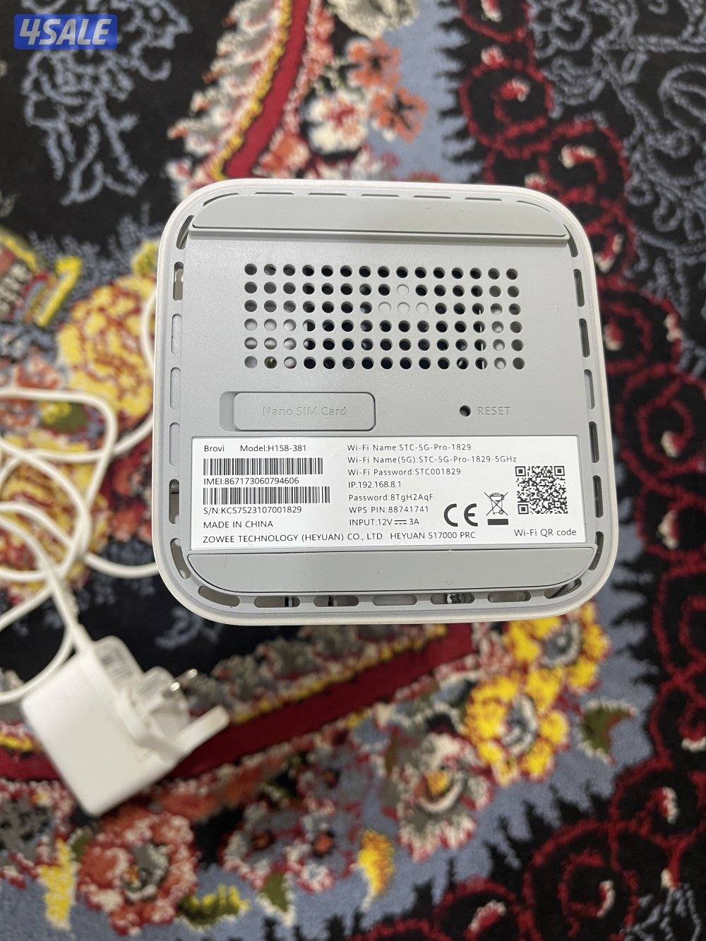 راوتر ثابت برو 5 فايف جي 5g نظيف وشغال تمام مع الشحن الاصلي4