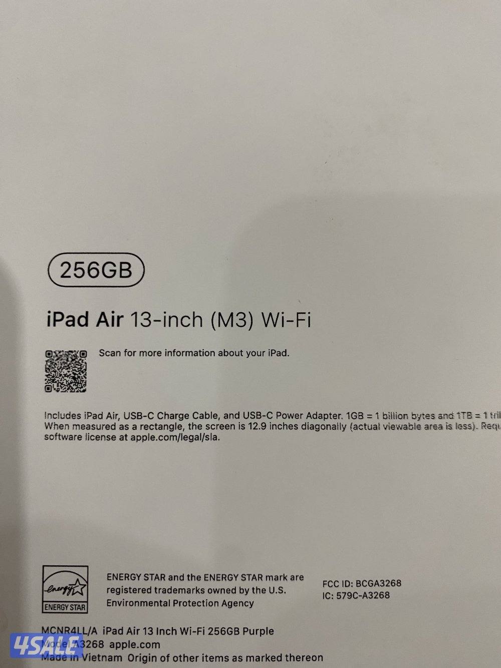iPad  Air  M3  13 inch  256  نضيف جدااا بالكرتون والشاحن بطاريه ١٠٠3