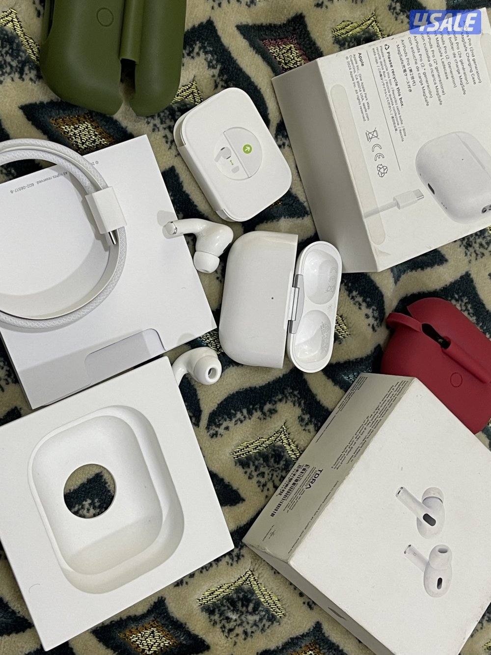 سماعة ابل الاصلية برو 2 تايب سي نظيفة جدا كفالة 3 شهور مع الاغراض3