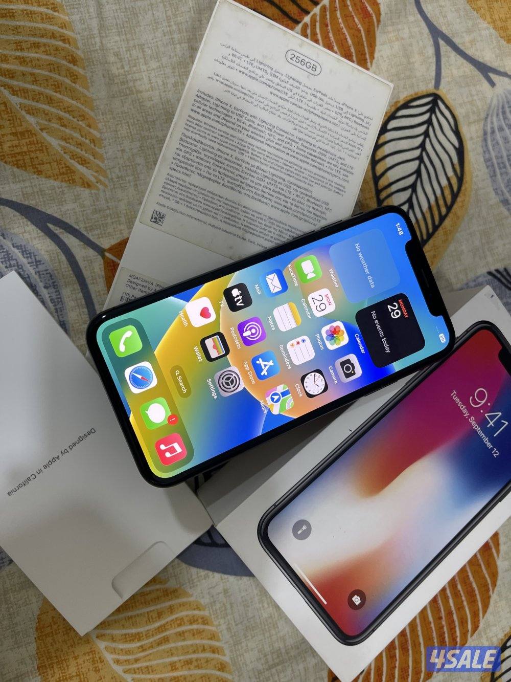 ايفون ابل اكس X اسود 256 قيقا بطارية 77 نظيف جدا مو مفتوح ولا مصلح0