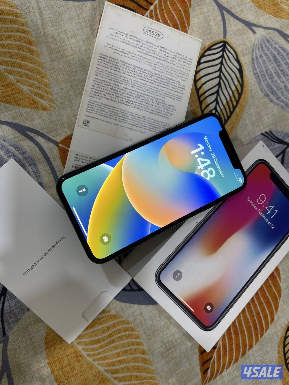 ايفون ابل اكس X اسود 256 قيقا بطارية 77 نظيف جدا مو مفتوح ولا مصلح1