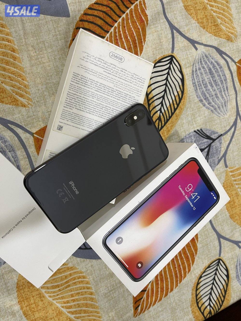 ايفون ابل اكس X اسود 256 قيقا بطارية 77 نظيف جدا مو مفتوح ولا مصلح2