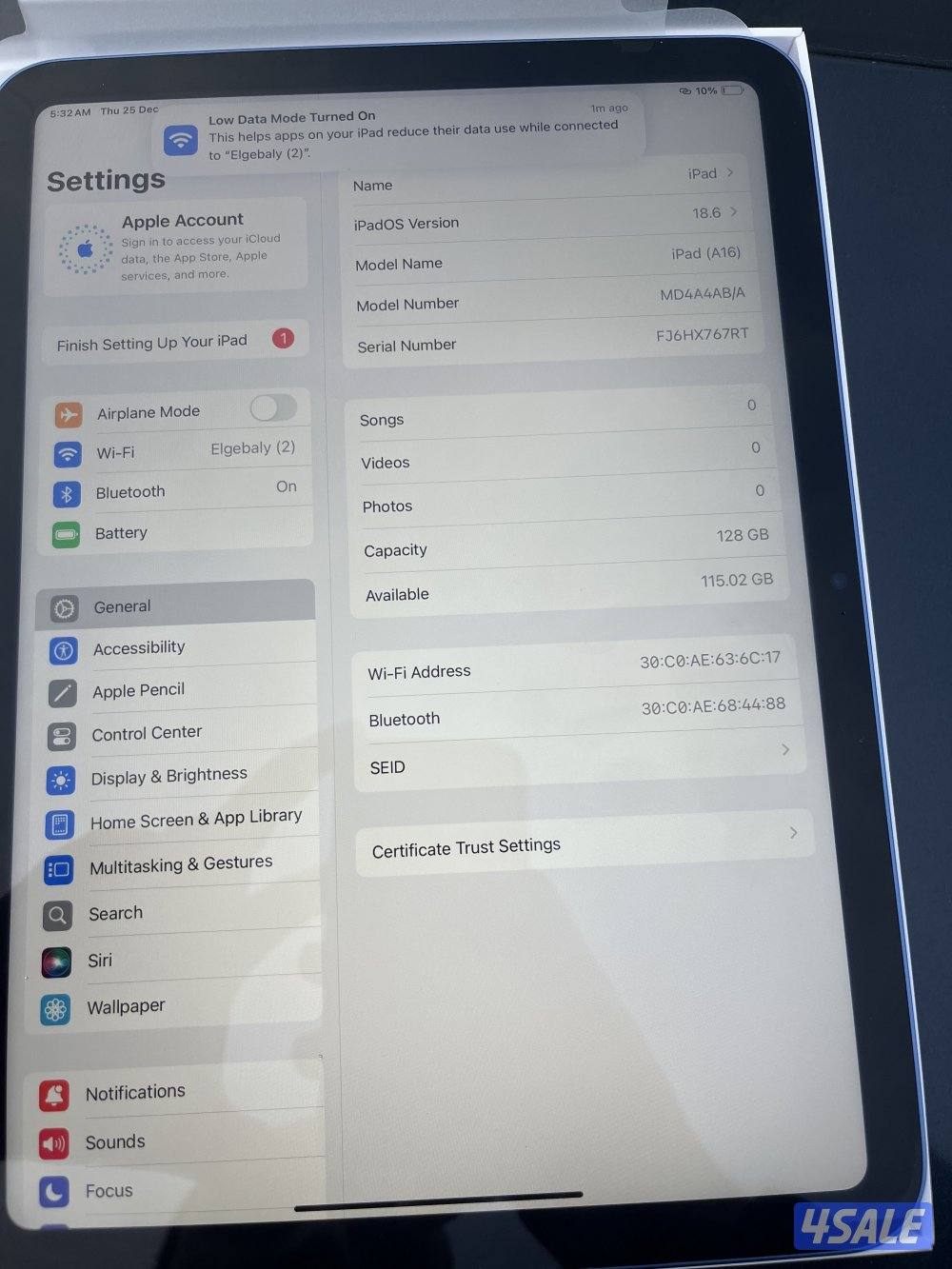 ايباد الجيل 11 مستعمل اخو الجديد2