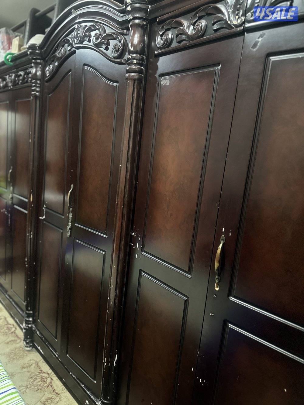 Classic Wooden Cupboard – Massive Storage | 3-Section Wardrobe0