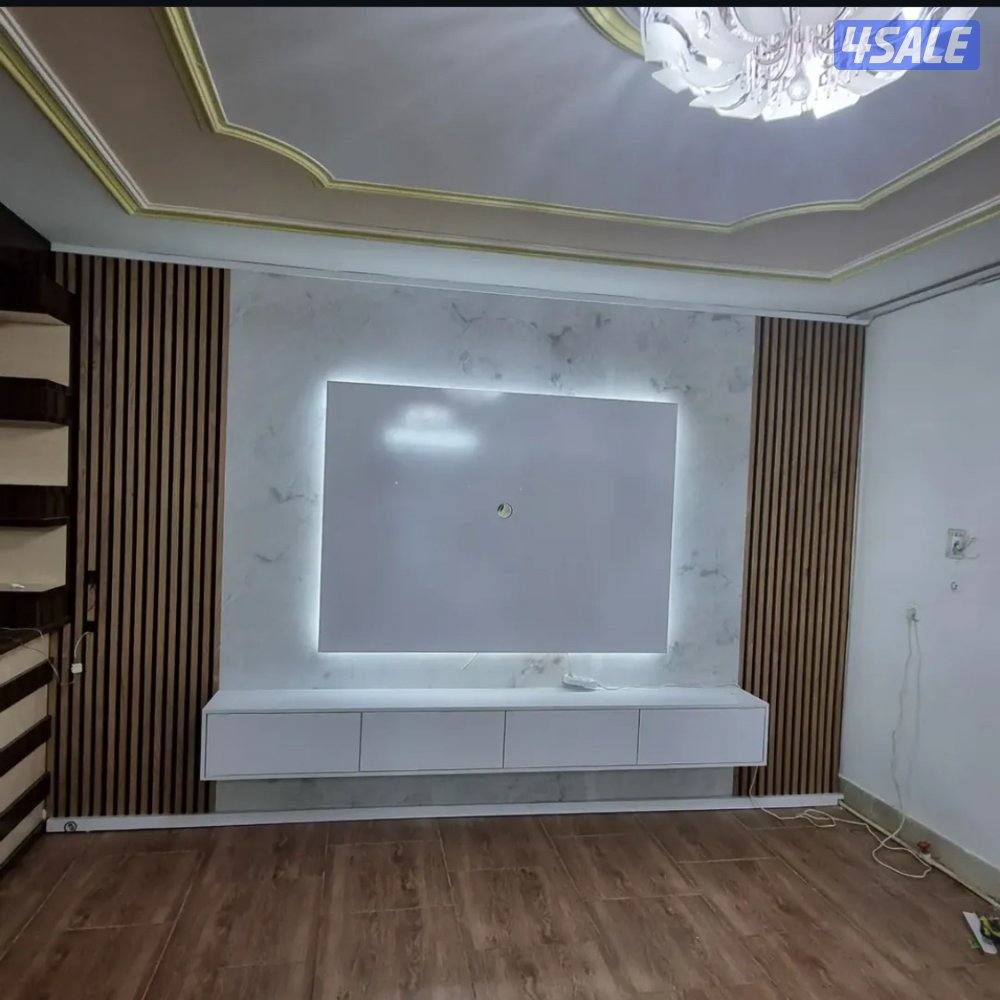 ‏جبسم بورد بارتيشن  عازل صوت   ديكور جبس امريكي سقف  باب خشب5