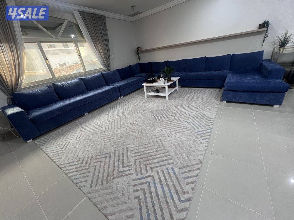 جلسة متصله  من مفروشات كاكولي   لون أزرق غامق (جينز)2