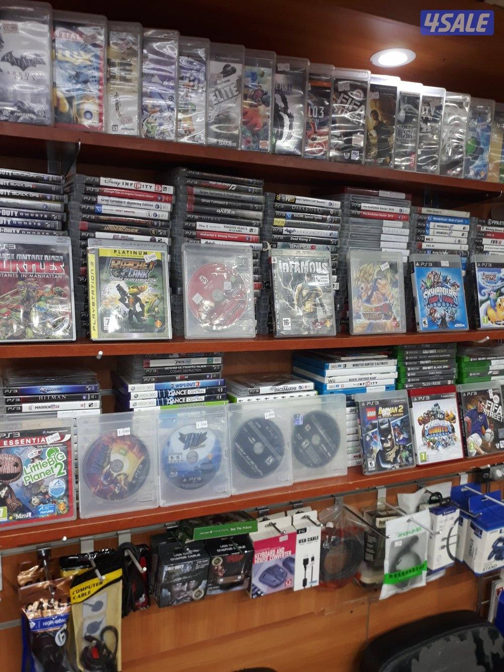 بيع جميع اجهزةالفيديوجيمز ps3-4-5 جديدومستعمل مع اكسسواراتهاوكروت ستور6