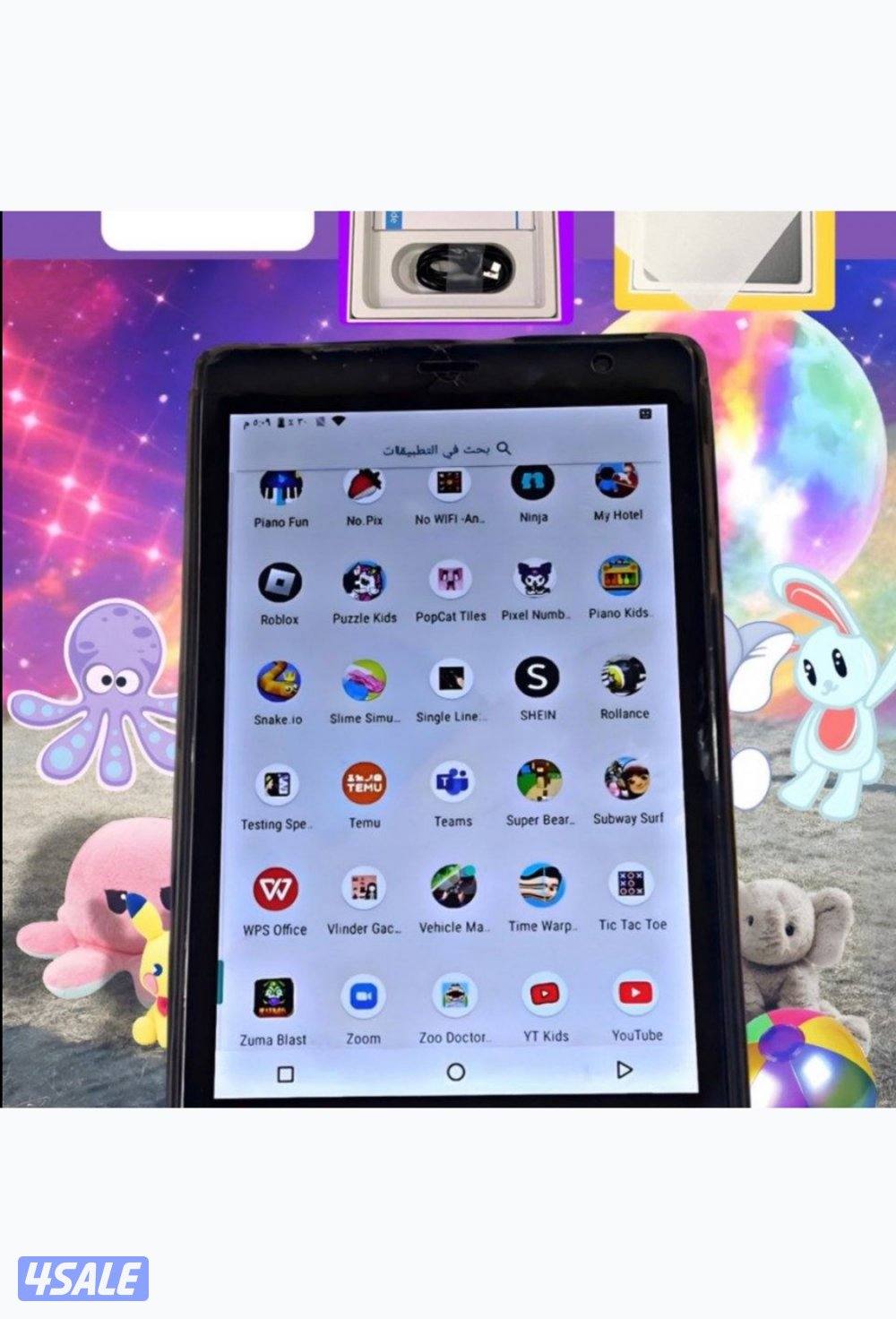 تابلت اطفال باللون الازرق 8 إنش5
