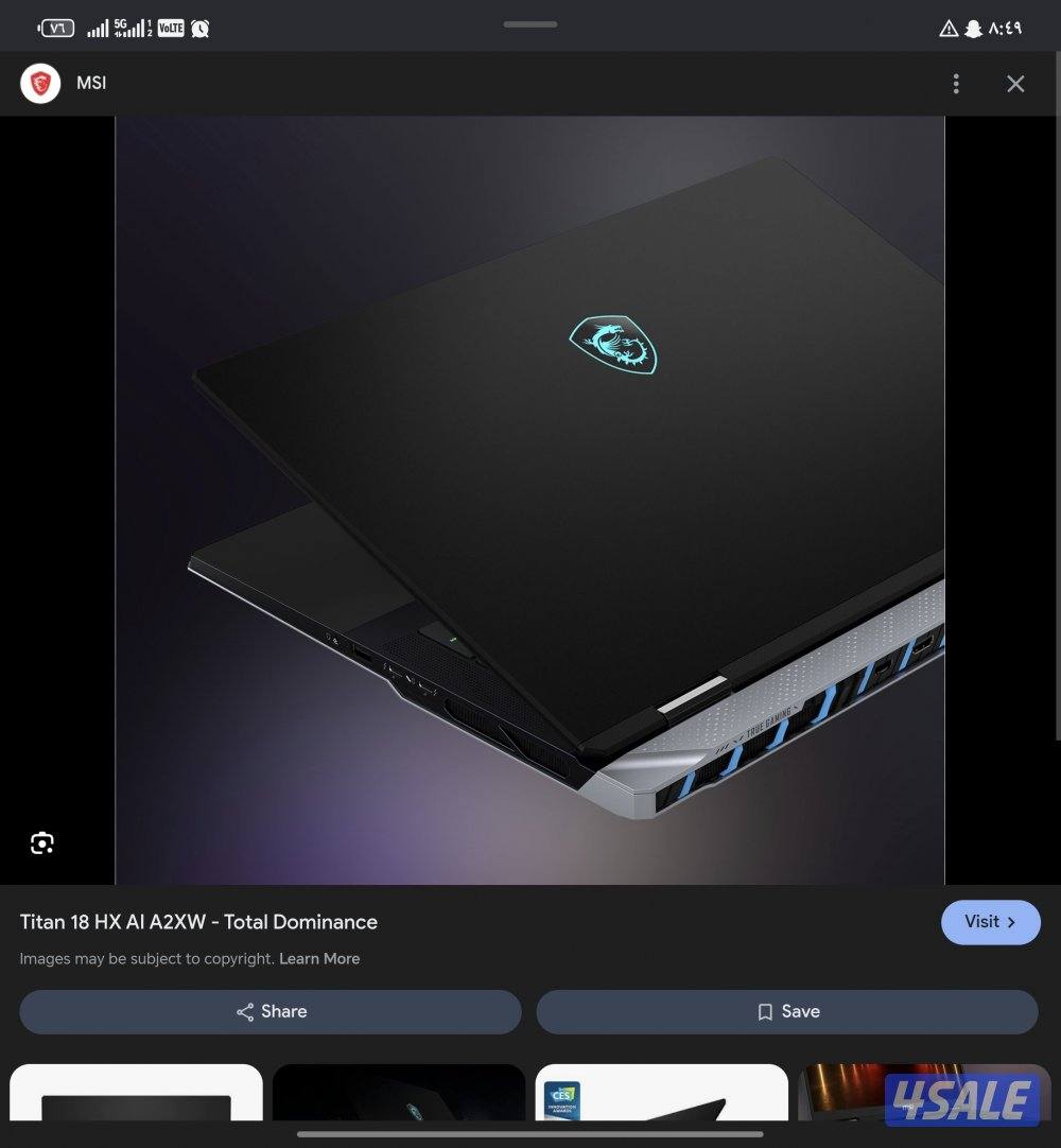للبيع لابتوب MSI TITAN18 HX Al 50901