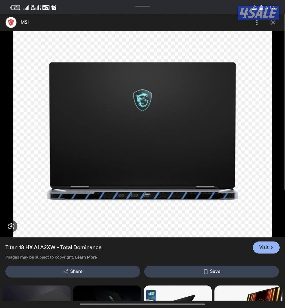 للبيع لابتوب MSI TITAN18 HX Al 50903