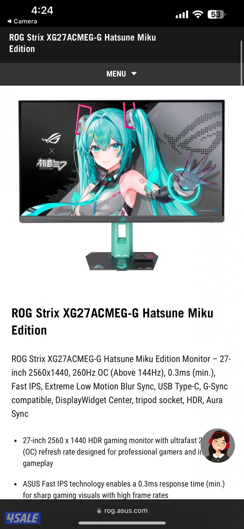 Asus ROG STRIX XG27ACMEG-G fast ips 2k 240hz0