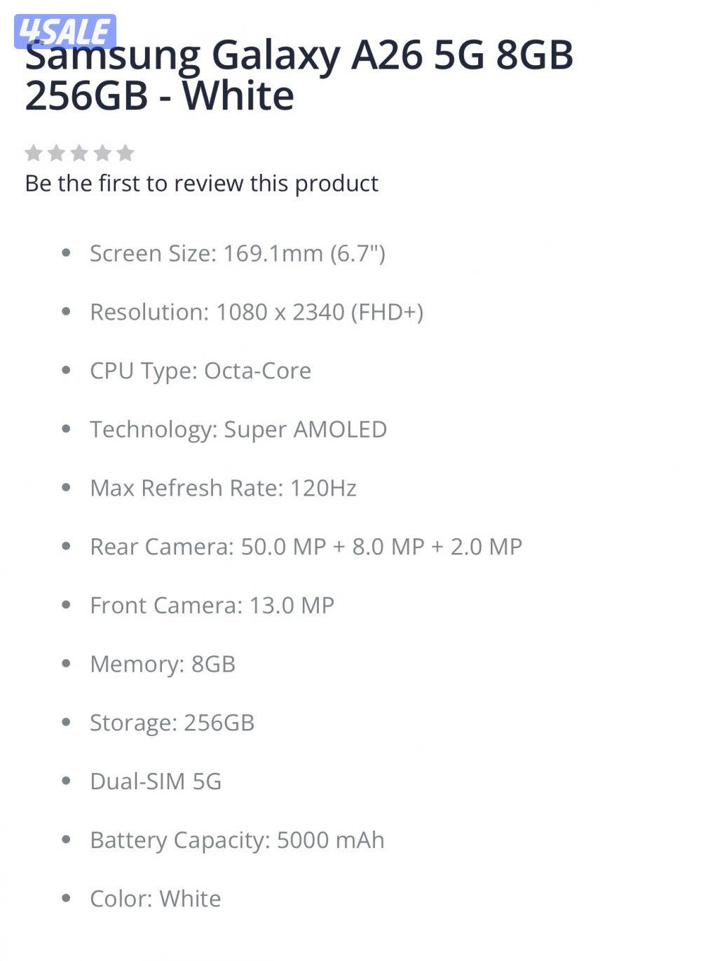 Galaxy A26 5G 8gb white3