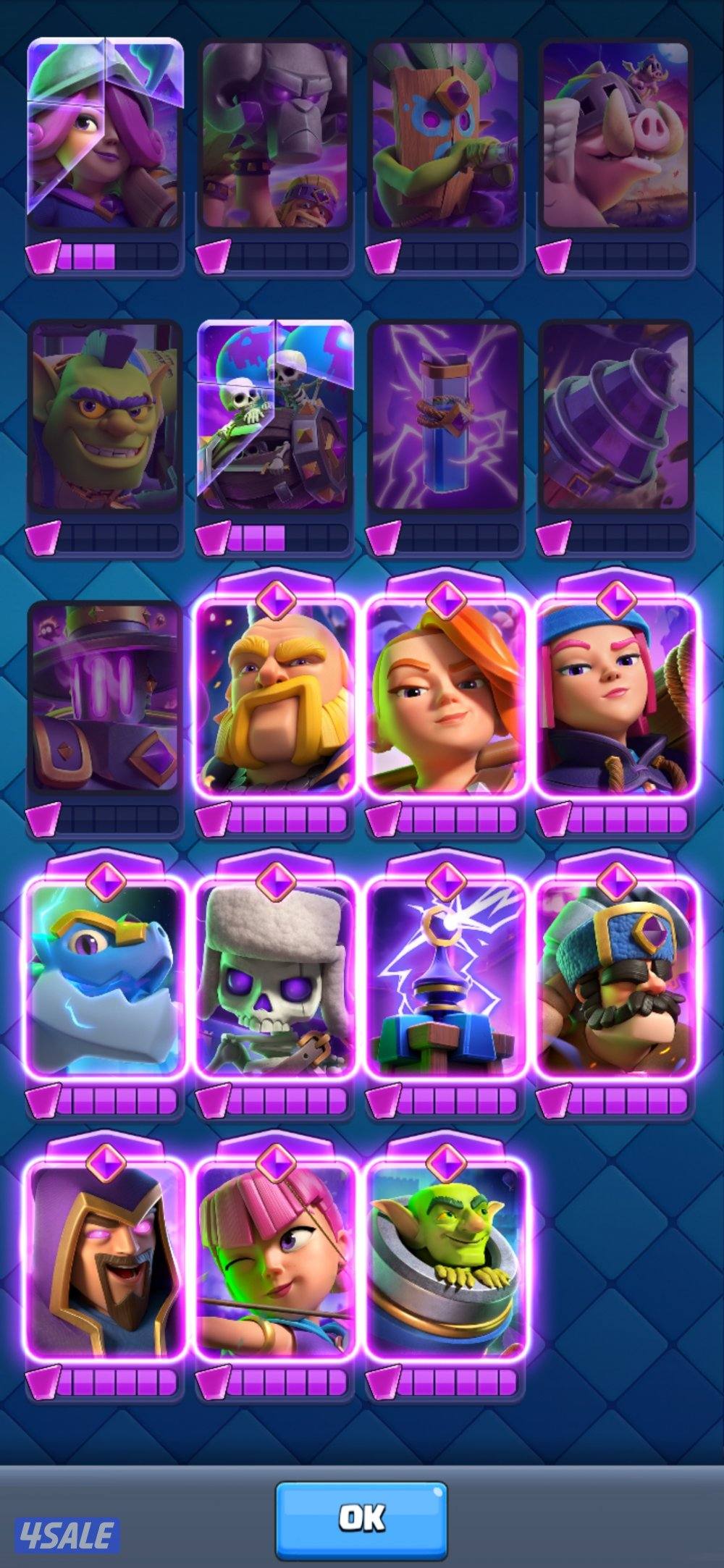 حساب كلاش رويال 10000 كأس، جميع البطاقات موجود، 1000 جوهرة11