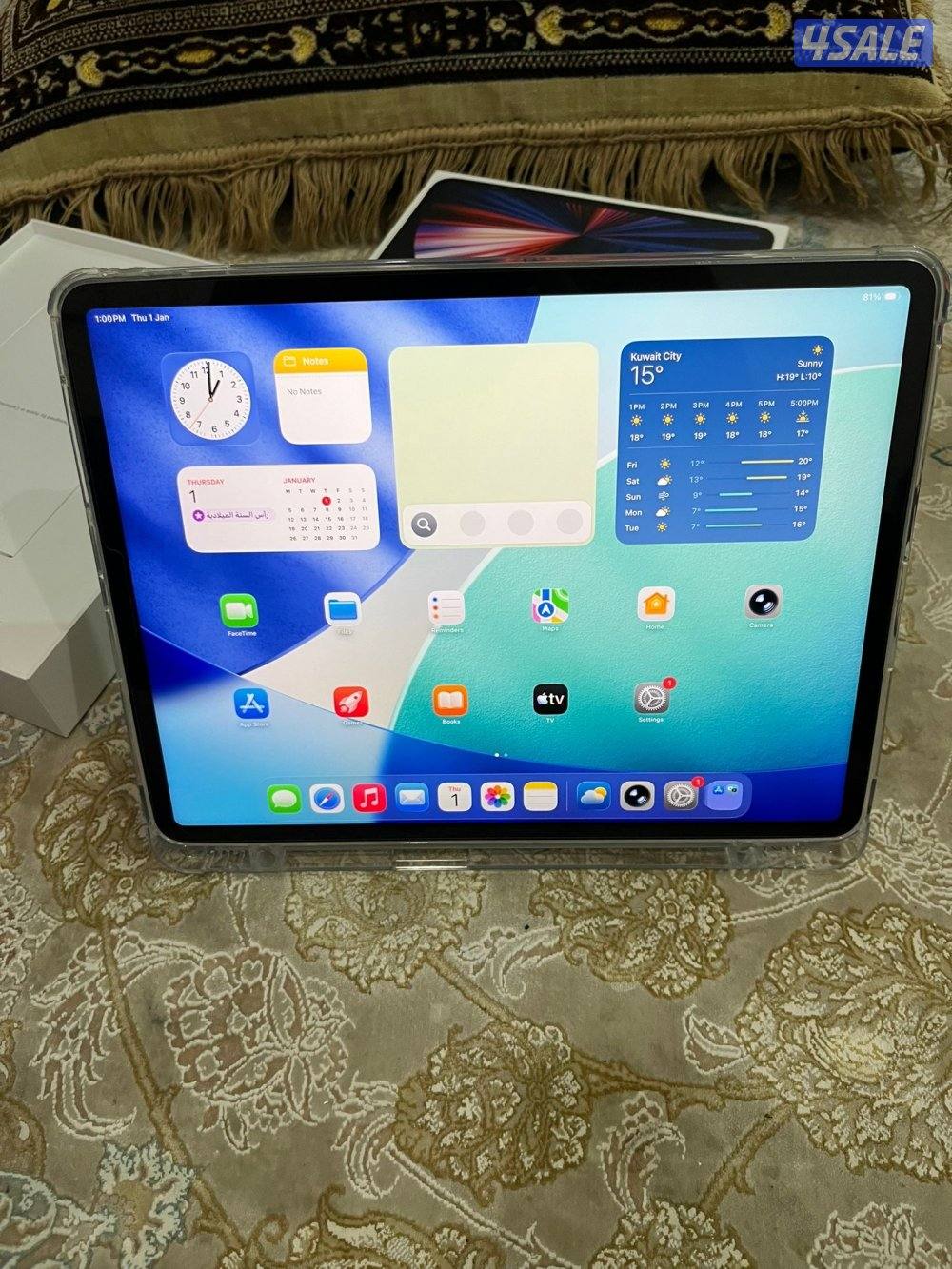 ايباد ابرو12.9قيقا 128 كامل أغراض نضيف حيل ولا ختش مو مبدل شي نضيف3