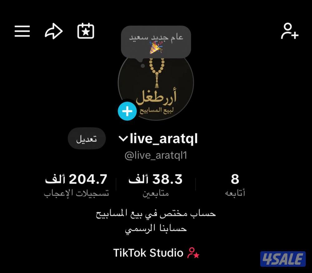 حساب تيك توك للبيع متابعين 38k تسجيل الإعجاب فيه 200الف على السوم0
