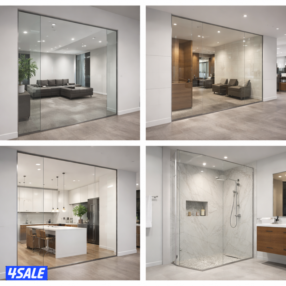 زجاج ومرايا ابواب وشبابيك وطاولات طعام وشاور بكس3