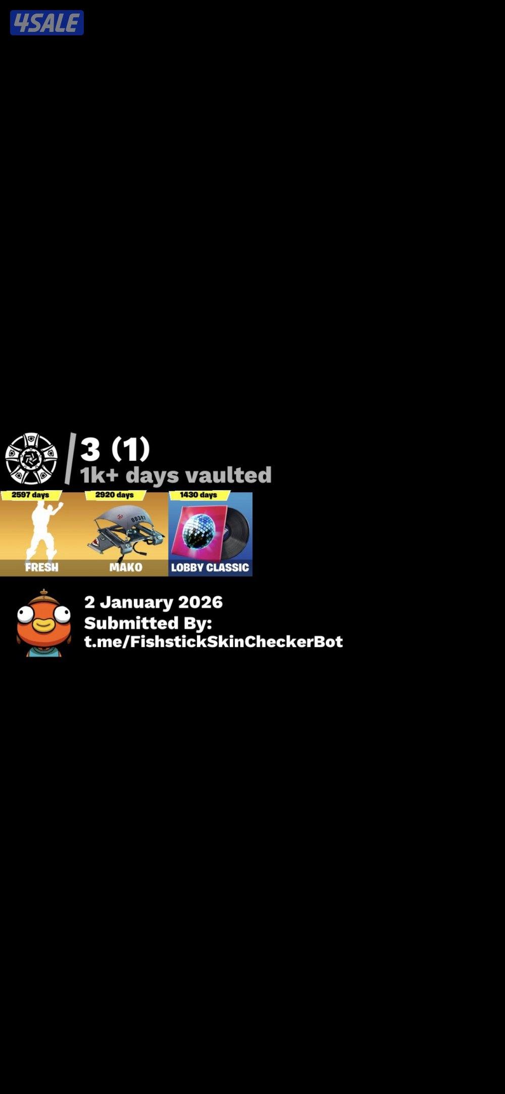 حساب فورت نايت سكلتون بفسجي ورقصة فريش4