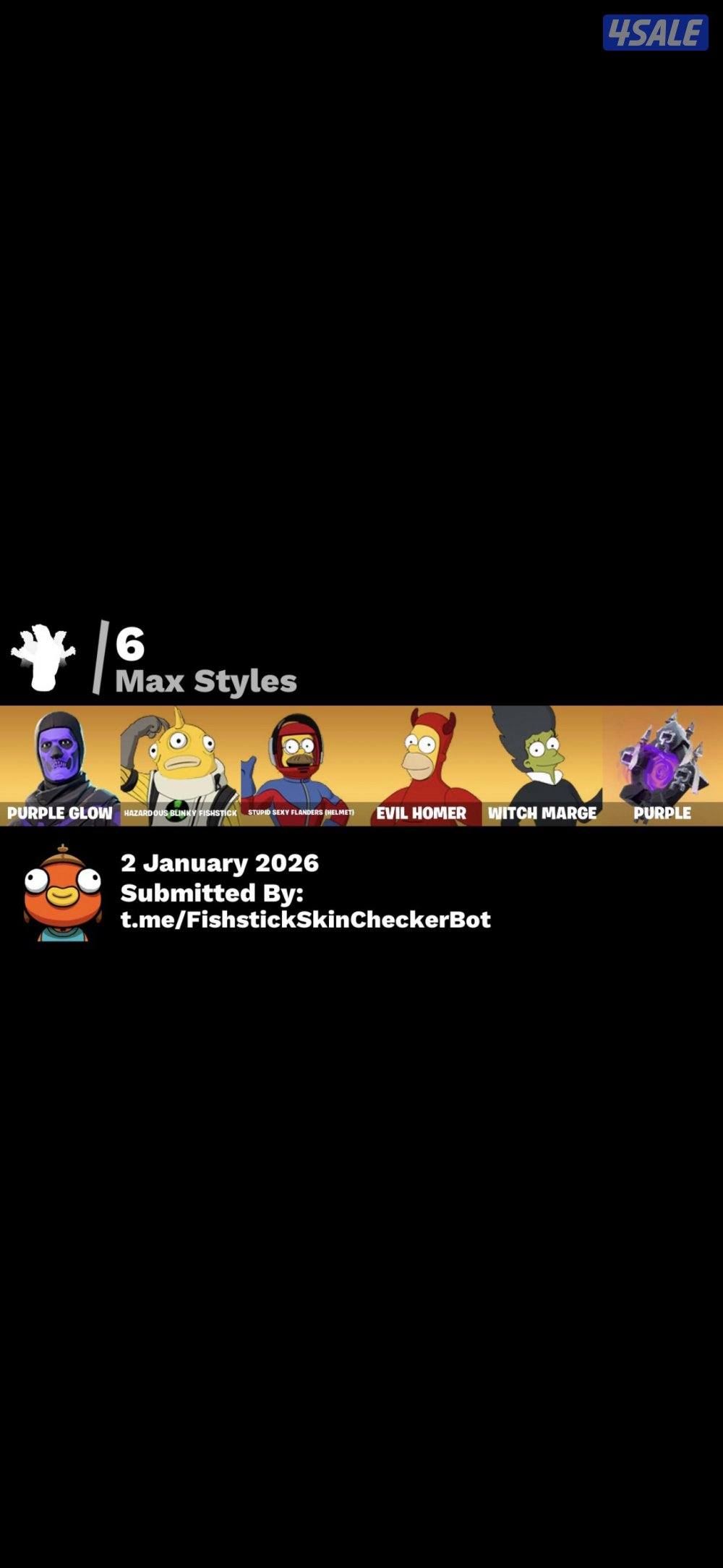 حساب فورت نايت سكلتون بفسجي ورقصة فريش5