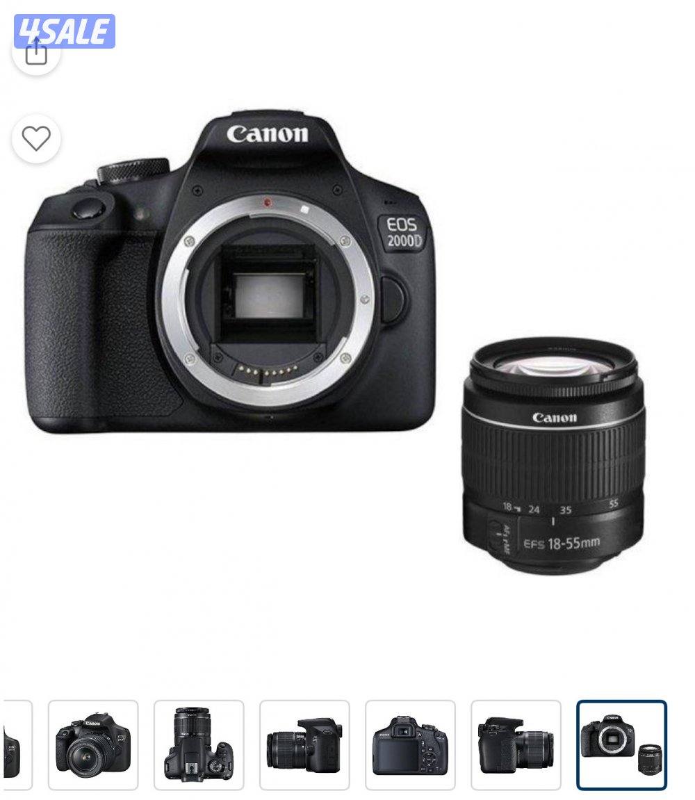 كاميرا كانون مع عدسه 55-18 و شنطه و شحن للبطاريه 2000D  EOS  Canon0