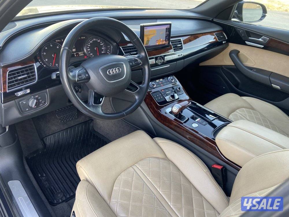 اودي A8 لارج موديل 2014 _عداد /118 الف كم _اعلي درجه ٦ سلندر4