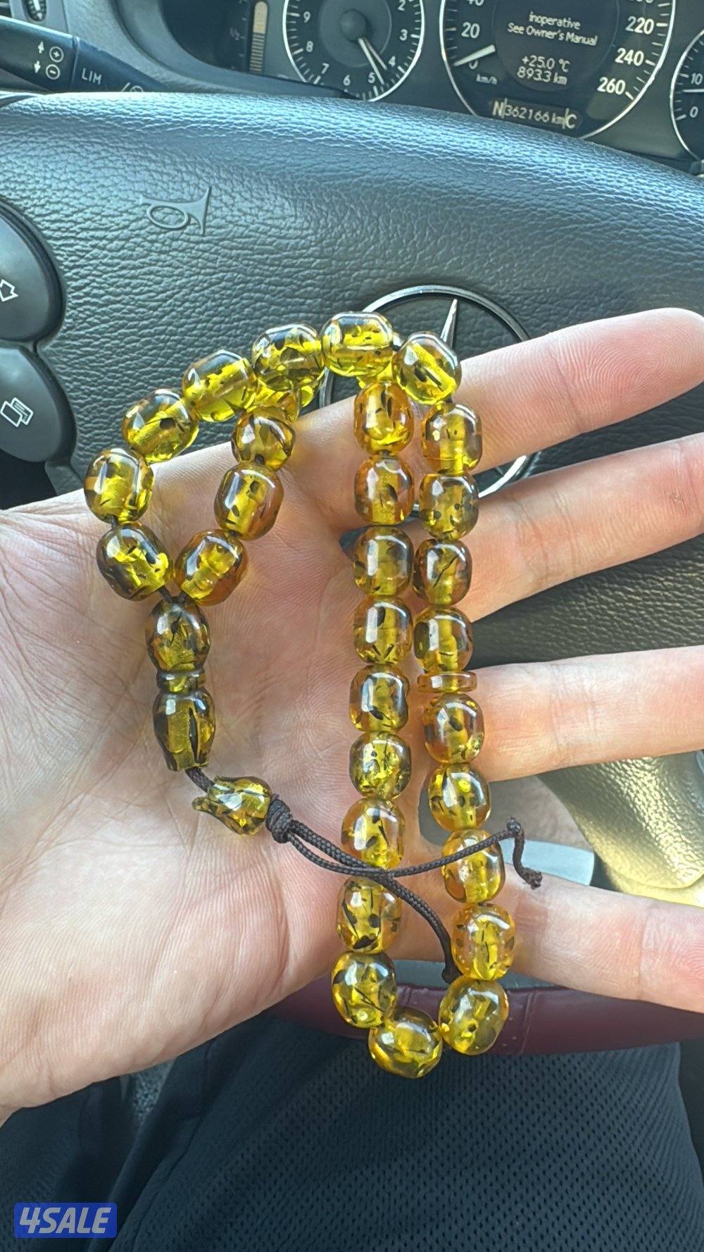 للبيع قلادة كهرب حشري + مسباح كهرب معطش6