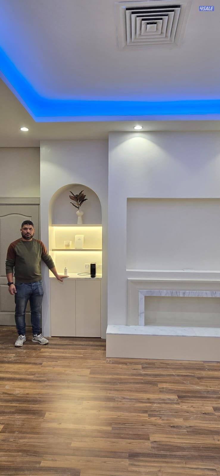 ديكورات تلفزيون بالاضاءة خشب ملامين2