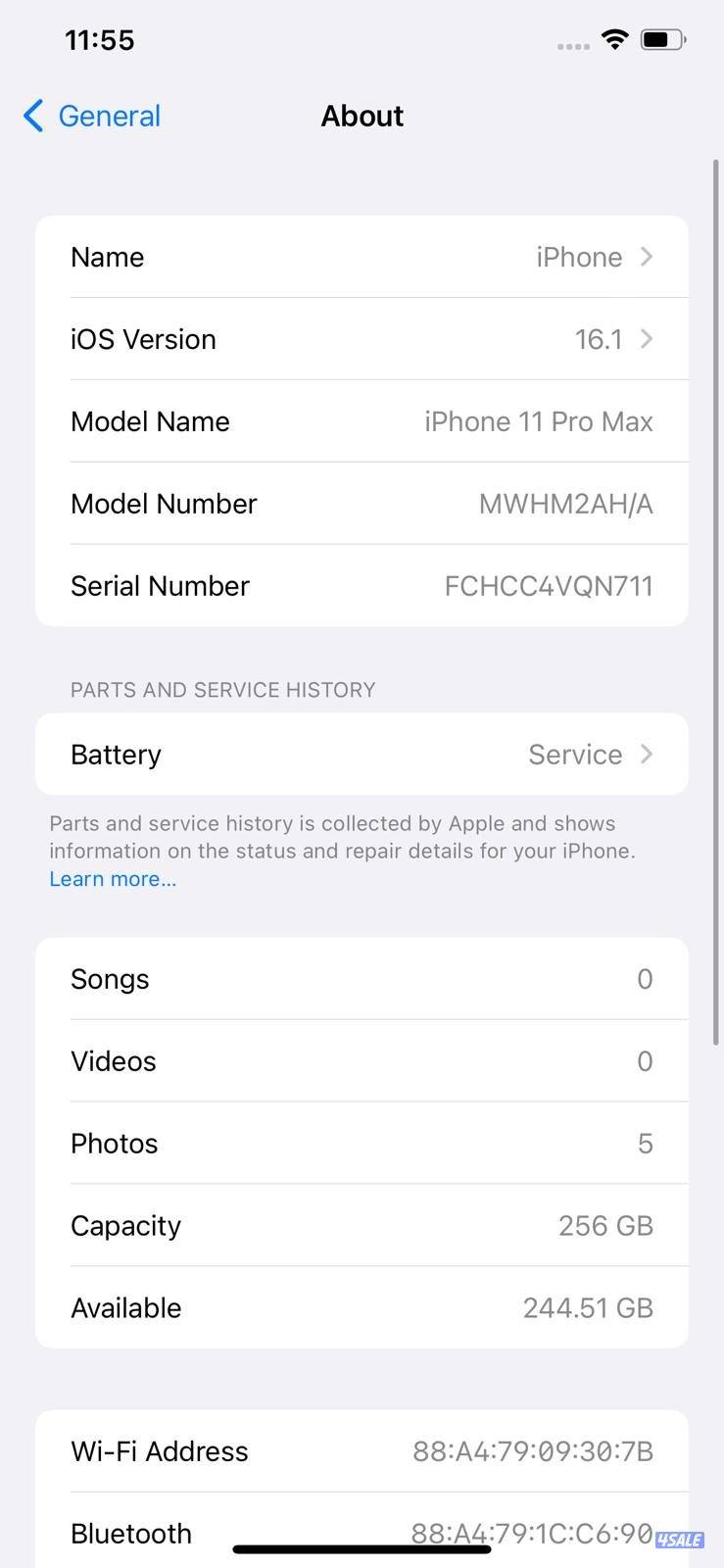 ايفون 11 برو ماكس – 256 جيجا – أخضر   iPhone 11 Pro Max 256GB Midnight8