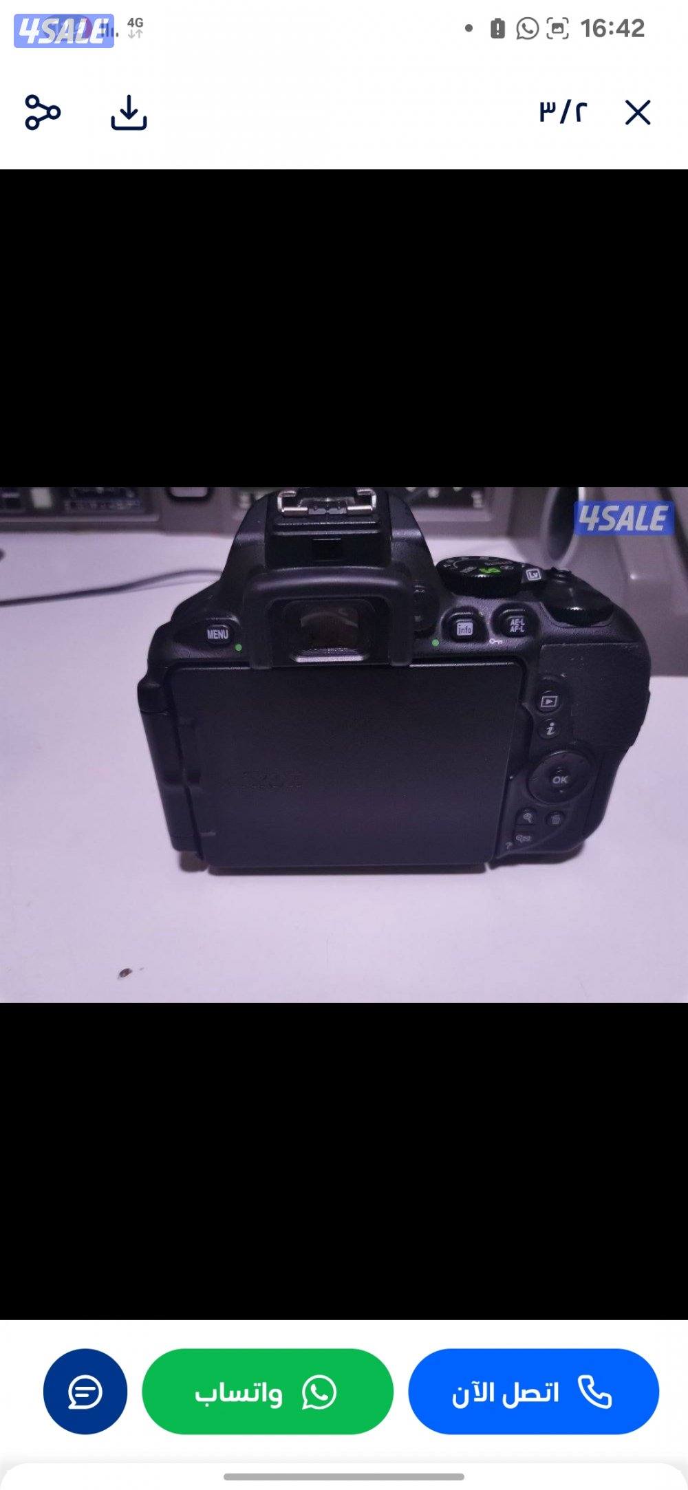 كاميرا نيكون D5600 شبه جديدة  ما فيها ولا خدش معاها العدسه ( مخزنه)1