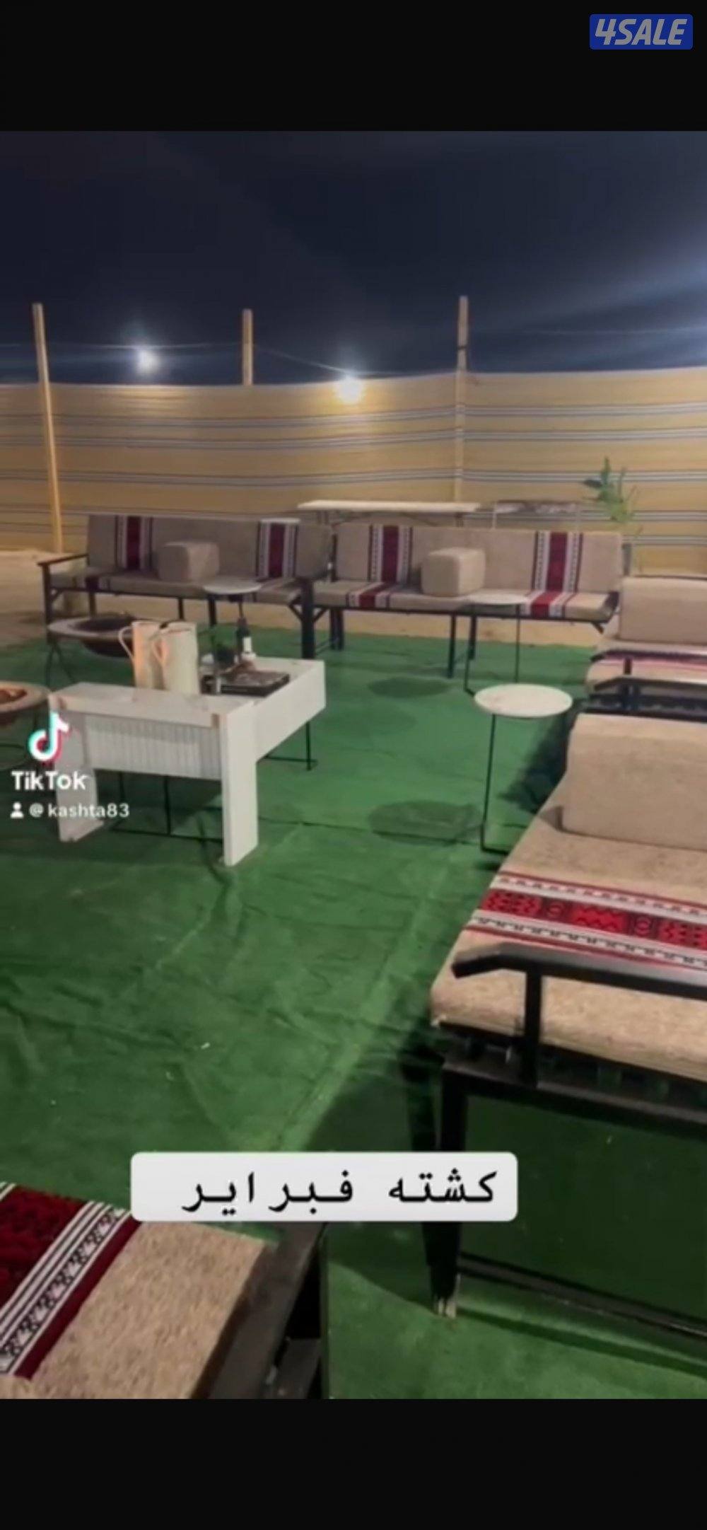 الاجار كشته في الصبيه نهايه جسر جابر وعندنا مجموعه كشتات عددهم 40