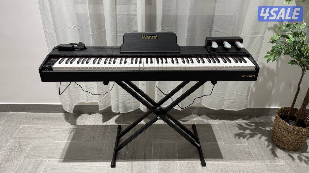 بيانو رقمي من ونسا 88 مفتاح 880 نغمه WP-882H مع ستاند ودواسه0