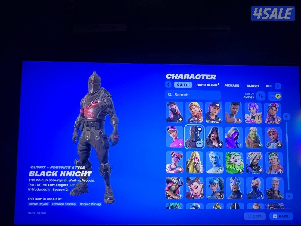 حساب فورت نايت 560 سكن + 771 رقصة شيطون + ميكاسا + ايكيونك +الجلكسي1