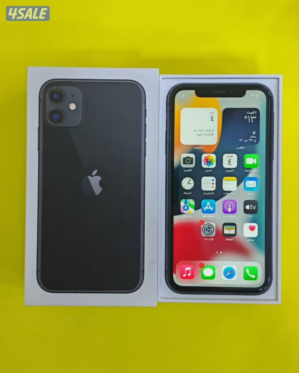ايفون 11 – 128 جيجا – أسود iPhone 11 128GB Black – Battery 78%1